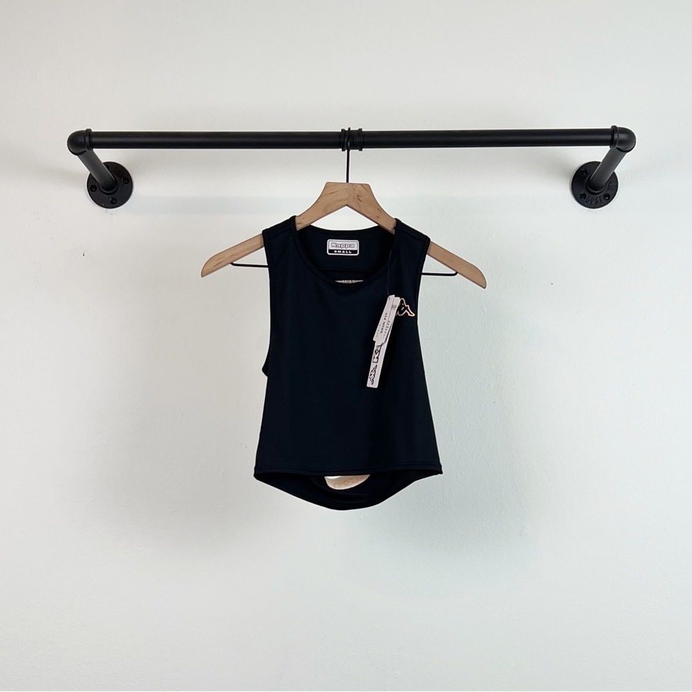 NWT Kappa Logo Tape Erina Open Back Cropped Tank Top - Picture 2 of 4
